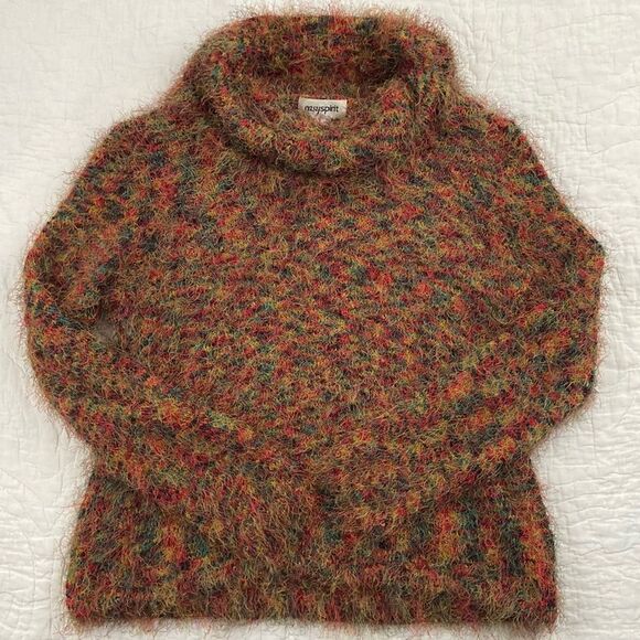 Vintage EasySpirit Confetti Acrylic Turtleneck size Large - Picture 1 of 6